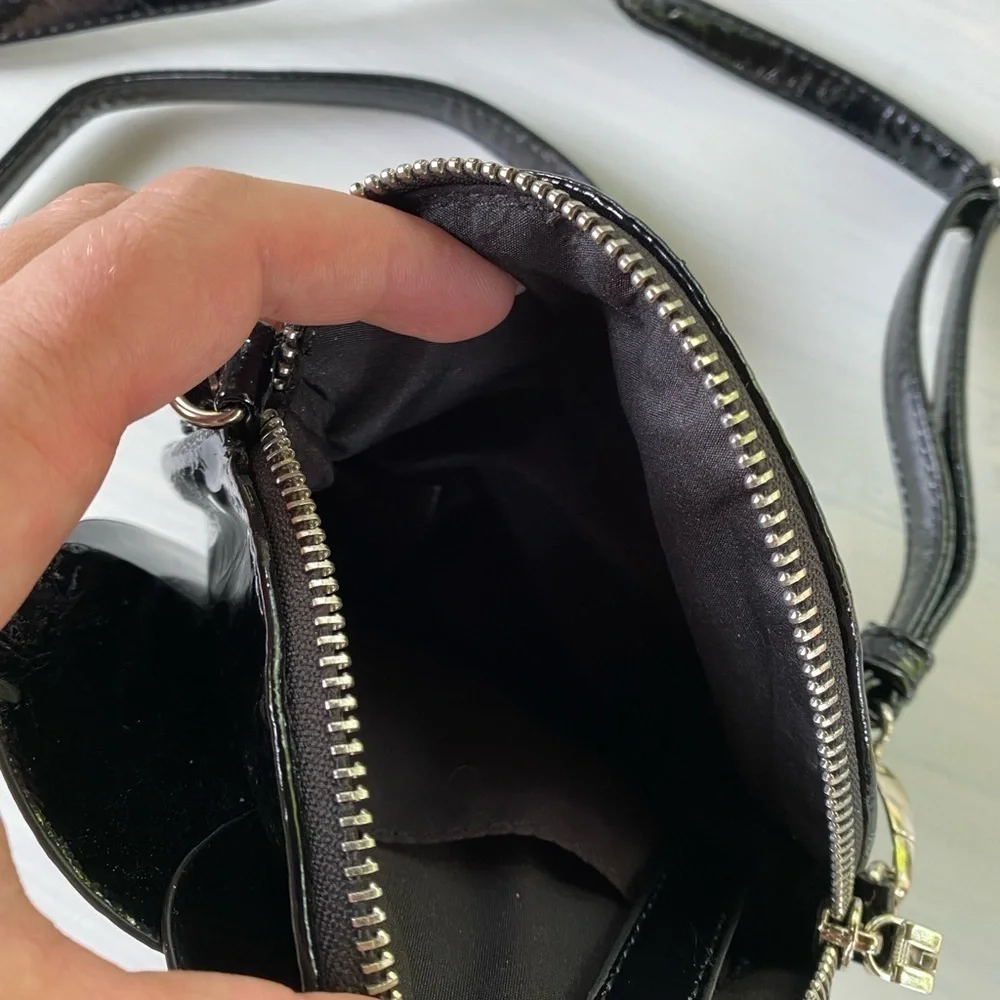 Beautiful black vintage plumeria or rose cross body bag/ wallet - Picture 6 of 7